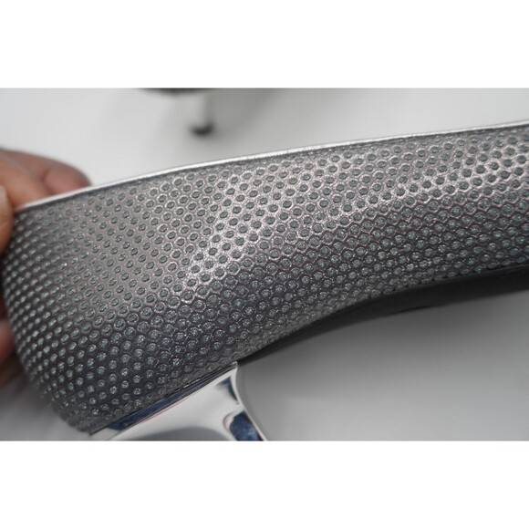 Michael Kors Davina Flex Kitten Metallic Silver Heel Pointed Toe Textured Sz 8.5 - Picture 14 of 16